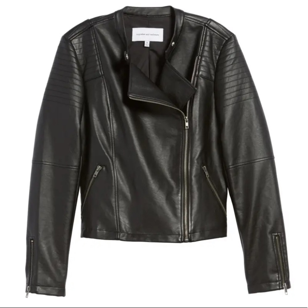 Cupcakes&Cashmere Cherlin Faux Leather Jacket NWOT